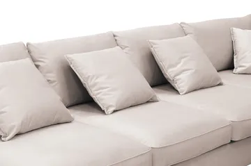 Rossita Lyx 6-sits Högervänd U-formad Extra djup Soffa med Divan och Schäslong i Sammet - Beige - Möbler - Vardagsrum - Soffor - U-soffor