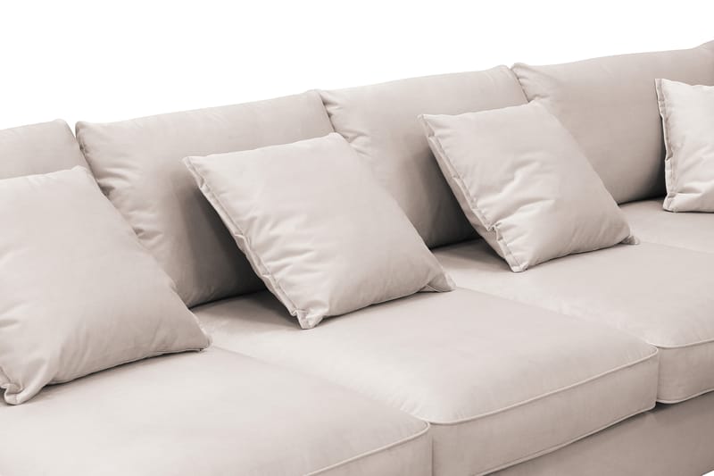 Rossita Lyx 6-sits Högervänd U-formad Extra djup Soffa med Divan och Schäslong i Sammet - Beige - Möbler - Vardagsrum - Soffor - U-soffor