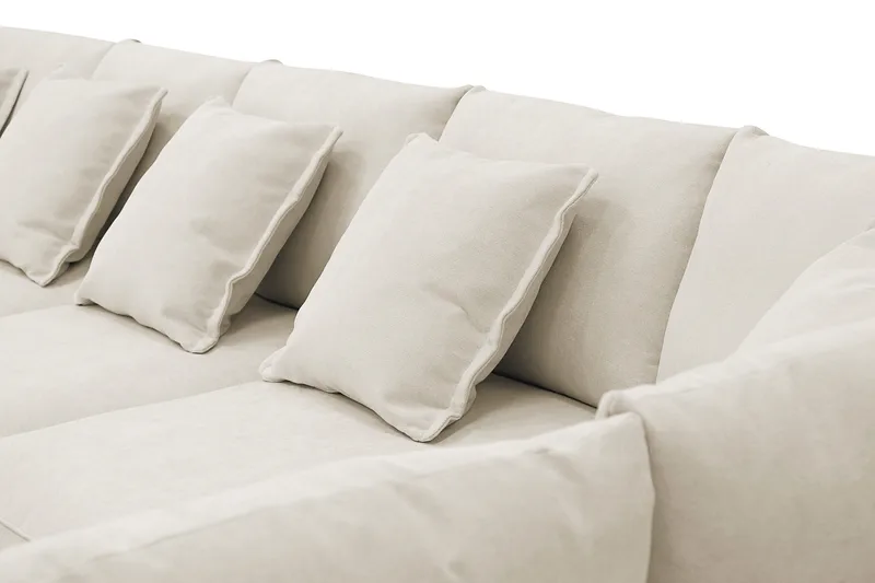 Rossita Lyx 6-sits Högervänd U-formad Extra djup Soffa med Divan och Schäslong i Tyg - Beige - Möbler - Vardagsrum - Soffor - U-soffor
