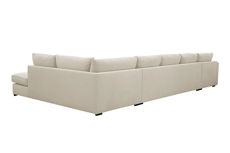 Rossita Lyx 6-sits Högervänd U-formad Extra djup Soffa med Divan och Schäslong i Tyg - Beige - Möbler - Vardagsrum - Soffor - U-soffor