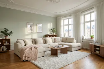 Rossita Lyx 6-sits Högervänd U-formad Extra djup Soffa med Divan och Schäslong i Tyg - Beige - Möbler - Vardagsrum - Soffor - U-soffor