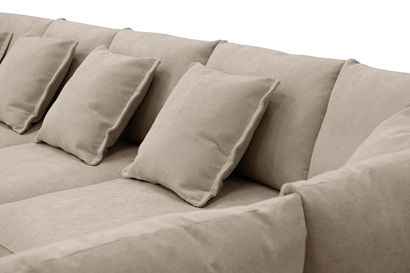 Rossita Lyx 6-sits Högervänd U-formad Extra djup Soffa med Divan och Schäslong i Tyg - Brun - Möbler - Vardagsrum - Soffor - U-soffor