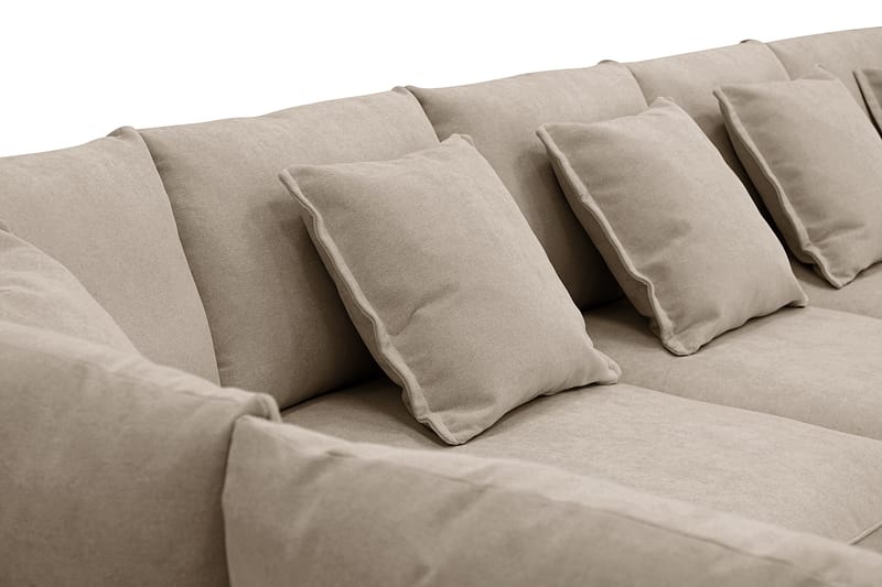 Rossita Lyx 6-sits Högervänd U-formad Extra djup Soffa med Divan och Schäslong i Tyg - Brun - Möbler - Vardagsrum - Soffor - U-soffor