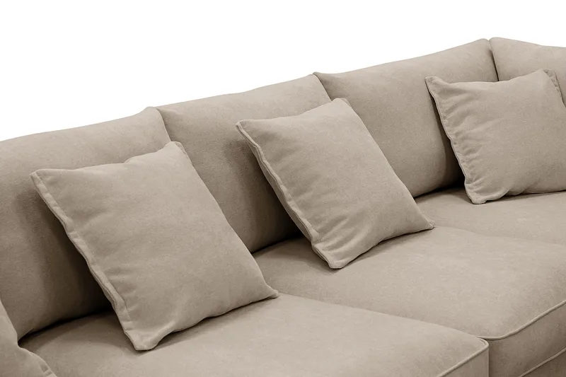 Rossita Lyx 6-sits Högervänd U-formad Extra djup Soffa med Divan och Schäslong i Tyg - Brun - Möbler - Vardagsrum - Soffor - U-soffor