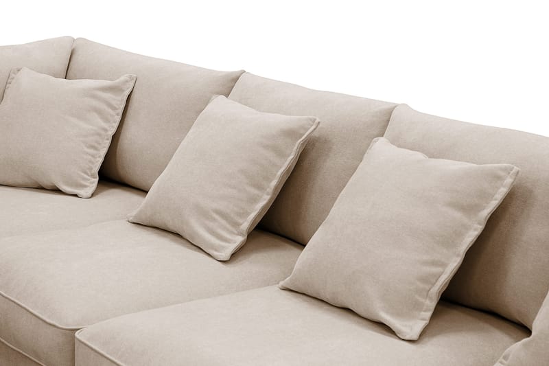 Rossita Lyx 6-sits Högervänd U-formad Extra djup Soffa med Divan och Schäslong i Tyg - Ljusbrun - Möbler - Vardagsrum - Soffor - U-soffor