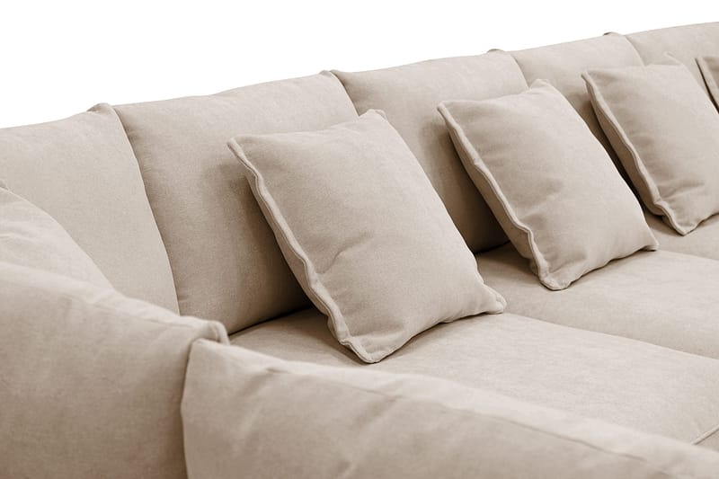 Rossita Lyx 6-sits Högervänd U-formad Extra djup Soffa med Divan och Schäslong i Tyg - Ljusbrun - Möbler - Vardagsrum - Soffor - U-soffor