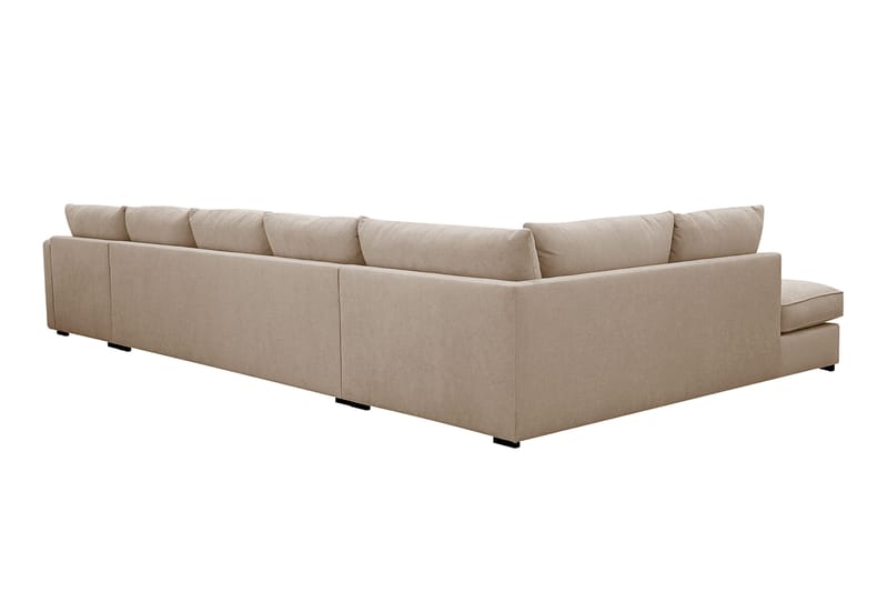 Rossita Lyx 6-sits Högervänd U-formad Extra djup Soffa med Divan och Schäslong i Tyg - Ljusbrun - Möbler - Vardagsrum - Soffor - U-soffor