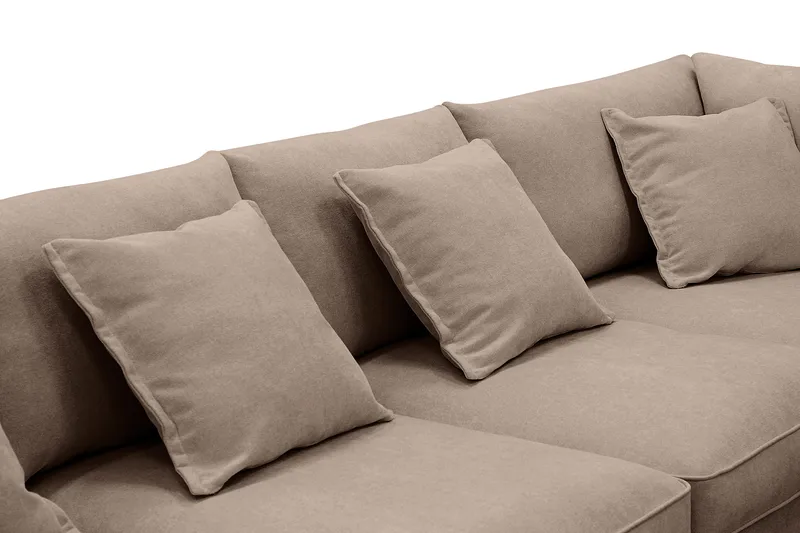 Rossita Lyx 6-sits Högervänd U-formad Extra djup Soffa med Divan och Schäslong i Tyg - Mörkbrun - Möbler - Vardagsrum - Soffor - U-soffor