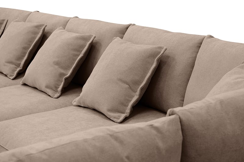 Rossita Lyx 6-sits Högervänd U-formad Extra djup Soffa med Divan och Schäslong i Tyg - Mörkbrun - Möbler - Vardagsrum - Soffor - U-soffor