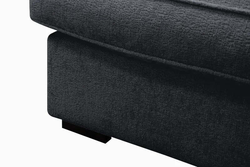 Rossita Lyx 6-sits Vänstervänd U-formad Extra djup Soffa med Divan och Schäslong i Chenille - Svart - Möbler - Vardagsrum - Soffor - U-soffor