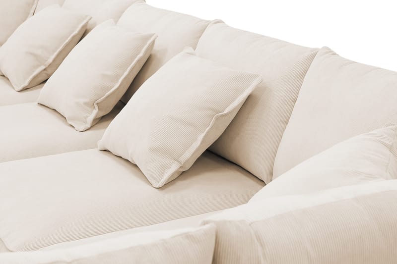 Rossita Lyx 6-sits Vänstervänd U-formad Extra djup Soffa med Divan och Schäslong i Manchester - Beige - Möbler - Vardagsrum - Soffor - U-soffor