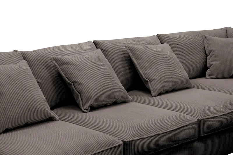 Rossita Lyx 6-sits Vänstervänd U-formad Extra djup Soffa med Divan och Schäslong i Manchester - Brun - Möbler - Vardagsrum - Soffor - U-soffor