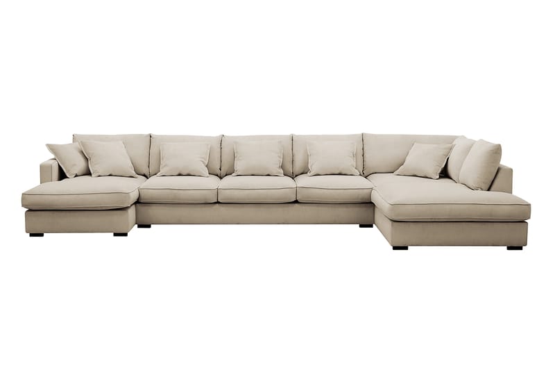 Rossita Lyx 6-sits Vänstervänd U-formad Extra djup Soffa med Divan och Schäslong i Manchester, Kräm