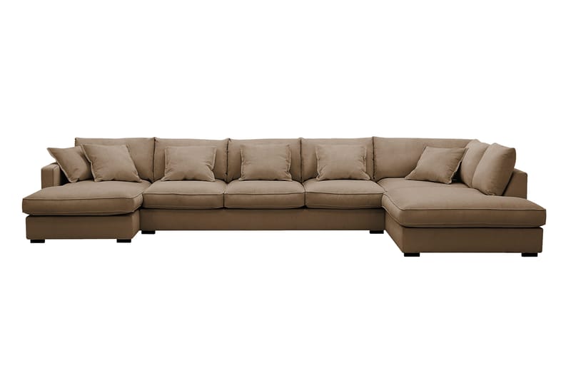 Rossita Lyx 6-sits Vänstervänd U-formad Extra djup Soffa med Divan och Schäslong i Manchester, Ljusbrun