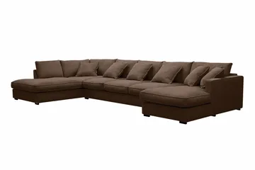 Rossita Lyx 6-sits Vänstervänd U-formad Extra djup Soffa med Divan och Schäslong i Manchester - Mörkbrun - Möbler - Vardagsrum - Soffor - U-soffor