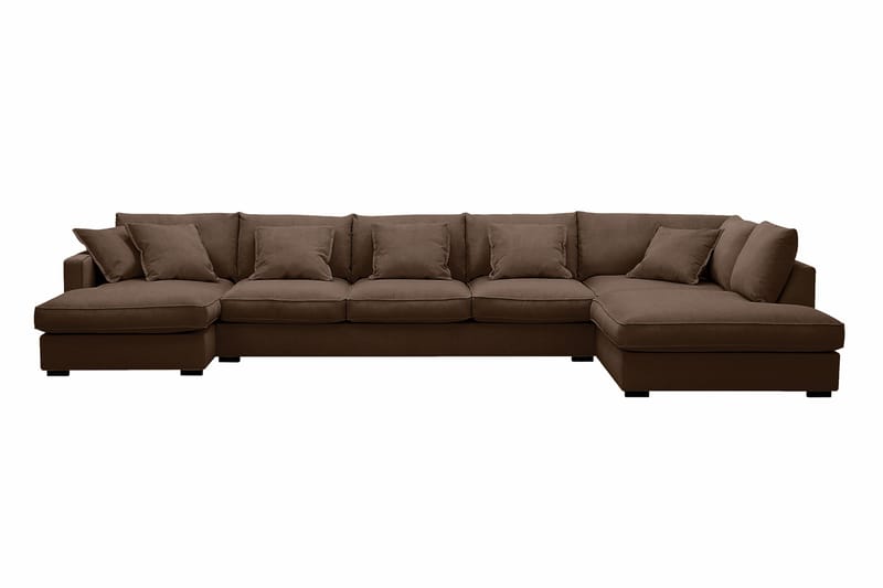 Rossita Lyx 6-sits Vänstervänd U-formad Extra djup Soffa med Divan och Schäslong i Manchester - Mörkbrun - Möbler - Vardagsrum - Soffor - U-soffor