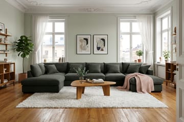 Rossita Lyx 6-sits Vänstervänd U-formad Extra djup Soffa med Divan och Schäslong i Manchester - Mörkgrön - Möbler - Vardagsrum - Soffor - U-soffor