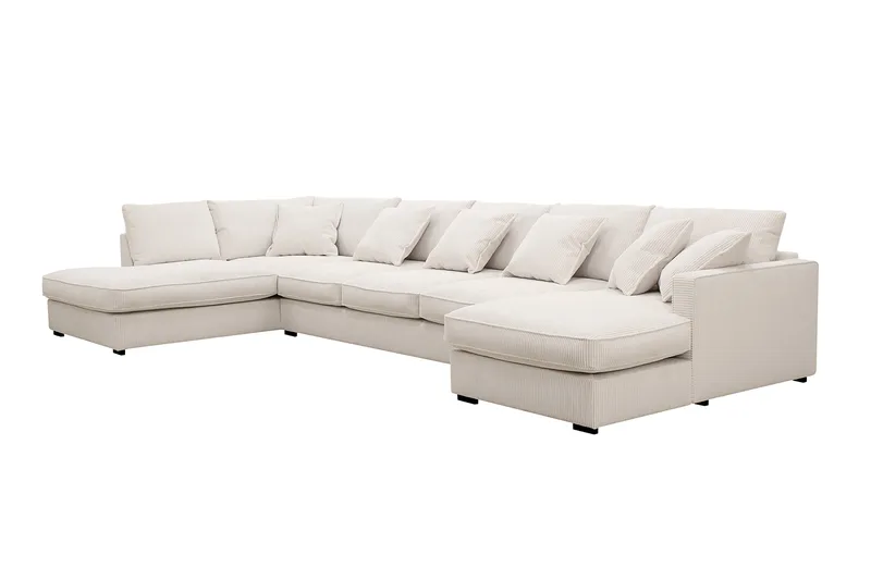 Rossita Lyx 6-sits Vänstervänd U-formad Extra djup Soffa med Divan och Schäslong i Manchester - Offwhite - Möbler - Vardagsrum - Soffor - U-soffor