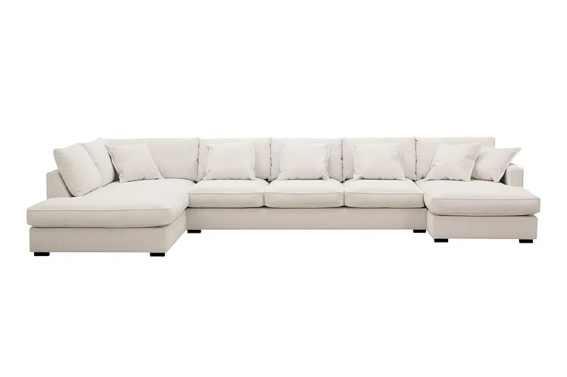 Rossita Lyx 6-sits Vänstervänd U-formad Extra djup Soffa med Divan och Schäslong i Manchester, Offwhite