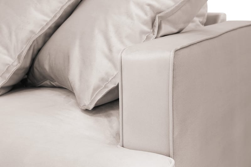 Rossita Lyx 6-sits Vänstervänd U-formad Extra djup Soffa med Divan och Schäslong i Sammet - Beige - Möbler - Vardagsrum - Soffor - Sammetssoffor