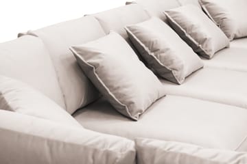 Rossita Lyx 6-sits Vänstervänd U-formad Extra djup Soffa med Divan och Schäslong i Sammet - Beige - Möbler - Vardagsrum - Soffor - Sammetssoffor