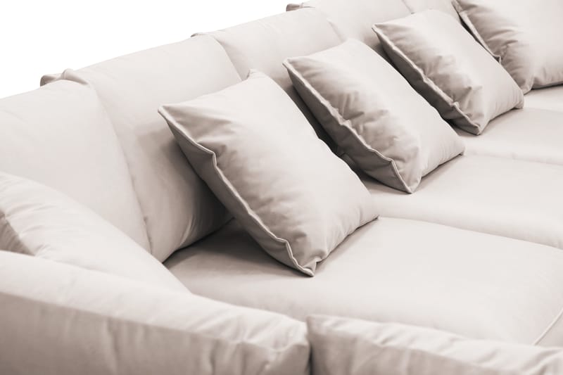 Rossita Lyx 6-sits Vänstervänd U-formad Extra djup Soffa med Divan och Schäslong i Sammet - Beige - Möbler - Vardagsrum - Soffor - Sammetssoffor