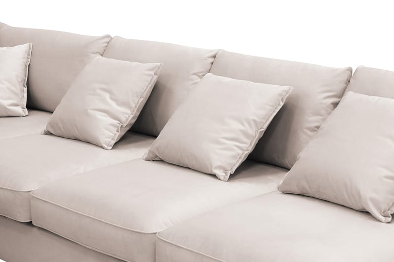 Rossita Lyx 6-sits Vänstervänd U-formad Extra djup Soffa med Divan och Schäslong i Sammet - Beige - Möbler - Vardagsrum - Soffor - Sammetssoffor