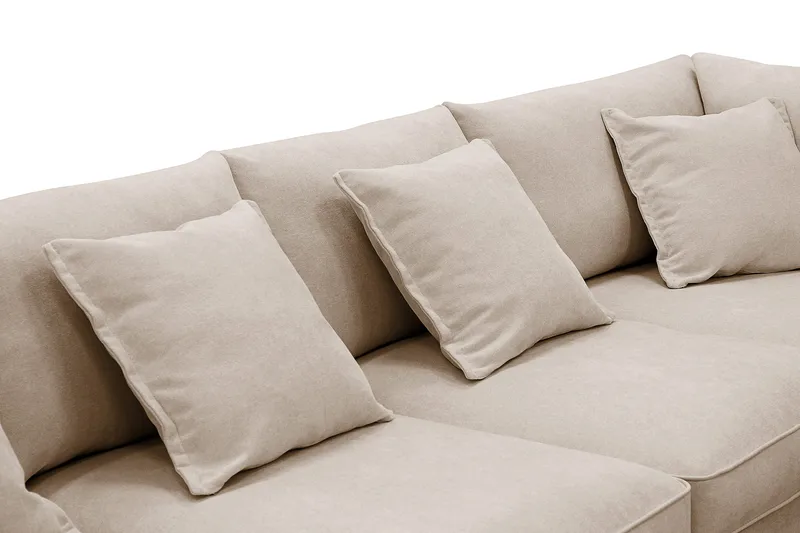 Rossita Lyx 6-sits Vänstervänd U-formad Extra djup Soffa med Divan och Schäslong i Tyg - Ljusbrun - Möbler - Vardagsrum - Soffor - U-soffor