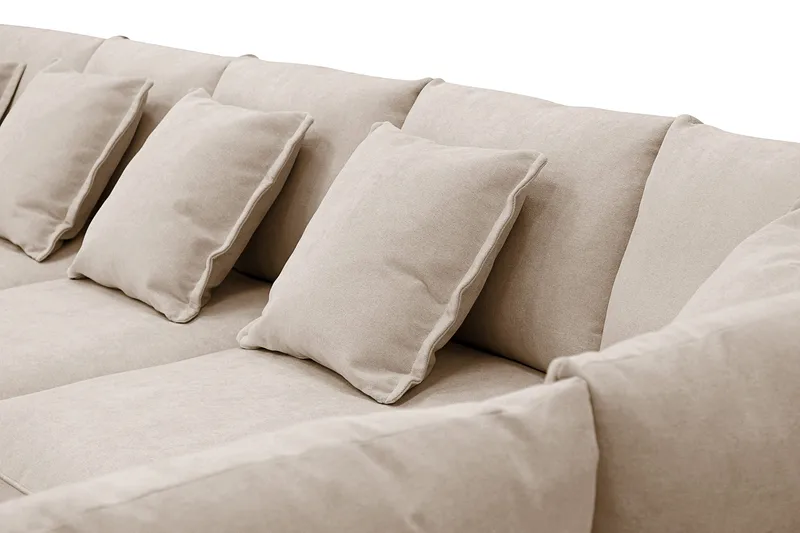 Rossita Lyx 6-sits Vänstervänd U-formad Extra djup Soffa med Divan och Schäslong i Tyg - Ljusbrun - Möbler - Vardagsrum - Soffor - U-soffor