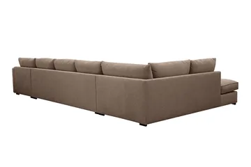 Rossita Lyx 6-sits Vänstervänd U-formad Extra djup Soffa med Divan och Schäslong i Tyg - Mörkbrun - Möbler - Vardagsrum - Soffor - U-soffor