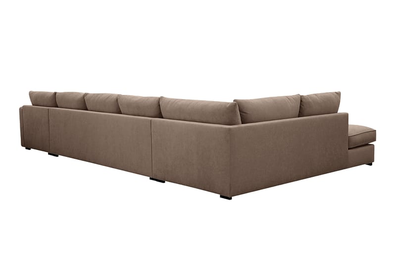Rossita Lyx 6-sits Vänstervänd U-formad Extra djup Soffa med Divan och Schäslong i Tyg - Mörkbrun - Möbler - Vardagsrum - Soffor - U-soffor