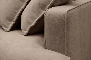 Rossita Lyx 6-sits Vänstervänd U-formad Extra djup Soffa med Divan och Schäslong i Tyg - Mörkbrun - Möbler - Vardagsrum - Soffor - U-soffor