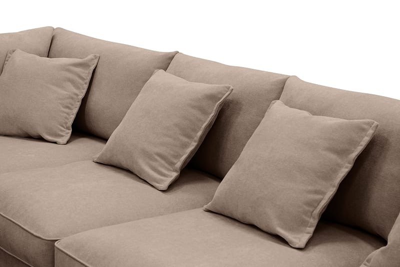 Rossita Lyx 6-sits Vänstervänd U-formad Extra djup Soffa med Divan och Schäslong i Tyg - Mörkbrun - Möbler - Vardagsrum - Soffor - U-soffor