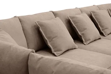 Rossita Lyx 6-sits Vänstervänd U-formad Extra djup Soffa med Divan och Schäslong i Tyg - Mörkbrun - Möbler - Vardagsrum - Soffor - U-soffor