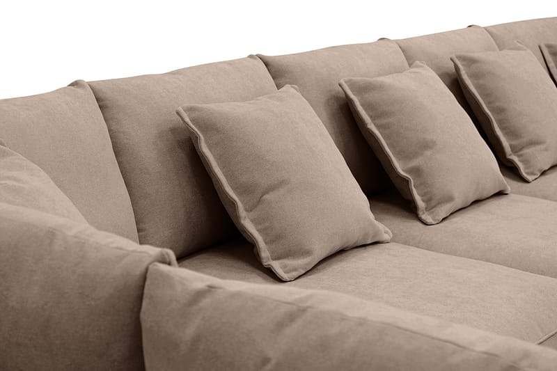 Rossita Lyx 6-sits Vänstervänd U-formad Extra djup Soffa med Divan och Schäslong i Tyg - Mörkbrun - Möbler - Vardagsrum - Soffor - U-soffor