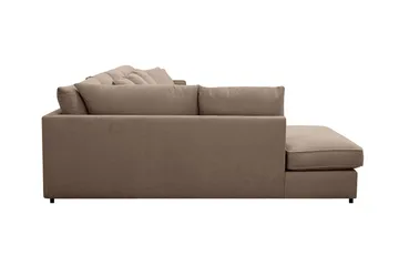 Rossita Lyx 6-sits Vänstervänd U-formad Extra djup Soffa med Divan och Schäslong i Tyg - Mörkbrun - Möbler - Vardagsrum - Soffor - U-soffor