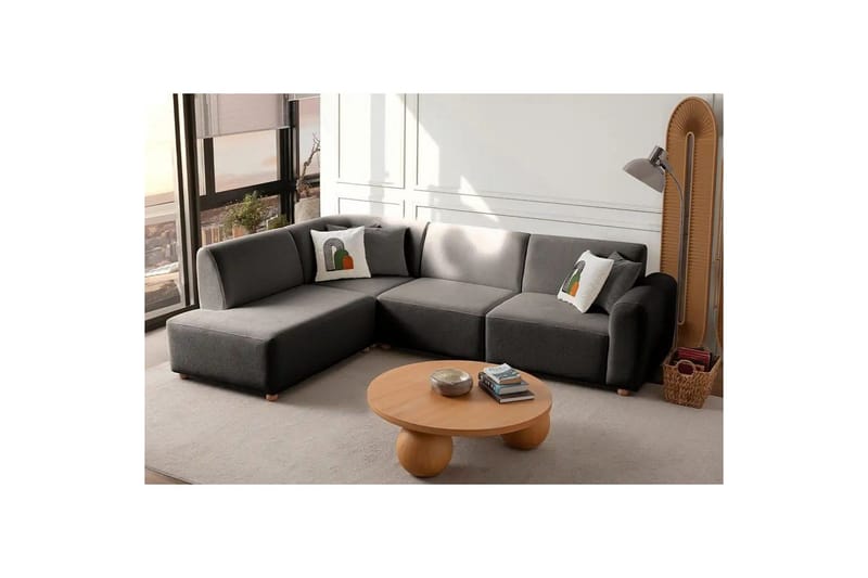 Rynvar Soffa med Schäslong 4-sits - Antracit - Möbler - Vardagsrum - Soffor - Modulsoffor - Komplett modulsoffa
