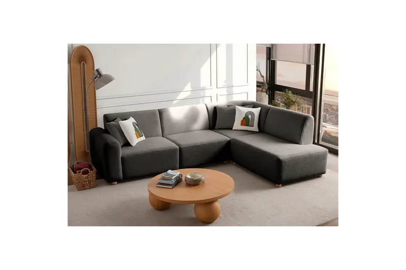 Rynvar Soffa med Schäslong 4-sits - Antracit - Möbler - Vardagsrum - Soffor - Modulsoffor - Komplett modulsoffa