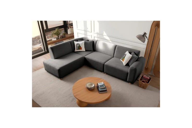 Rynvar Soffa med Schäslong 4-sits - Antracit - Möbler - Vardagsrum - Soffor - Modulsoffor - Komplett modulsoffa