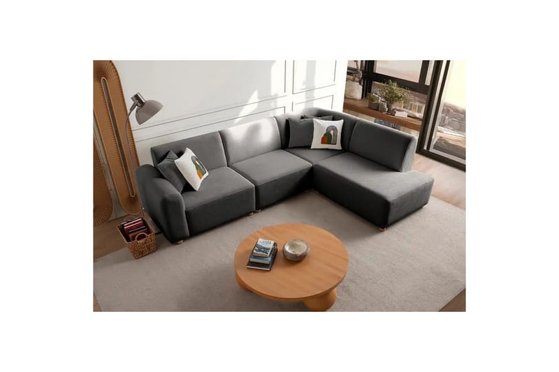 Rynvar Soffa med Schäslong 4-sits - Antracit - Möbler - Vardagsrum - Soffor - Modulsoffor - Komplett modulsoffa