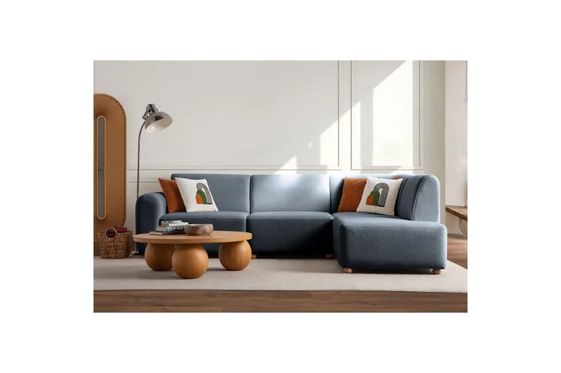 Rynvar Soffa med Schäslong 4-sits - Blå - Möbler - Vardagsrum - Soffor - Divansoffa & schäslong