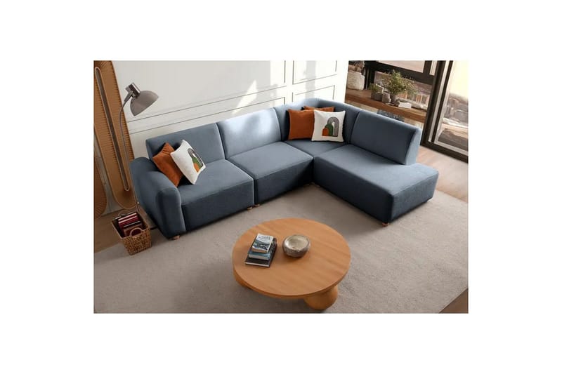 Rynvar Soffa med Schäslong 4-sits - Blå - Möbler - Vardagsrum - Soffor - Divansoffa & schäslong