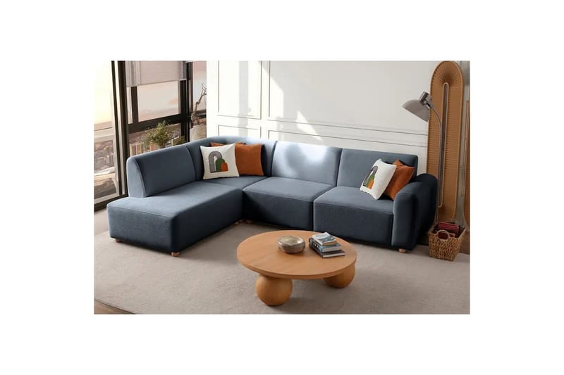 Rynvar Soffa med Schäslong 4-sits - Blå - Möbler - Vardagsrum - Soffor - Divansoffa & schäslong