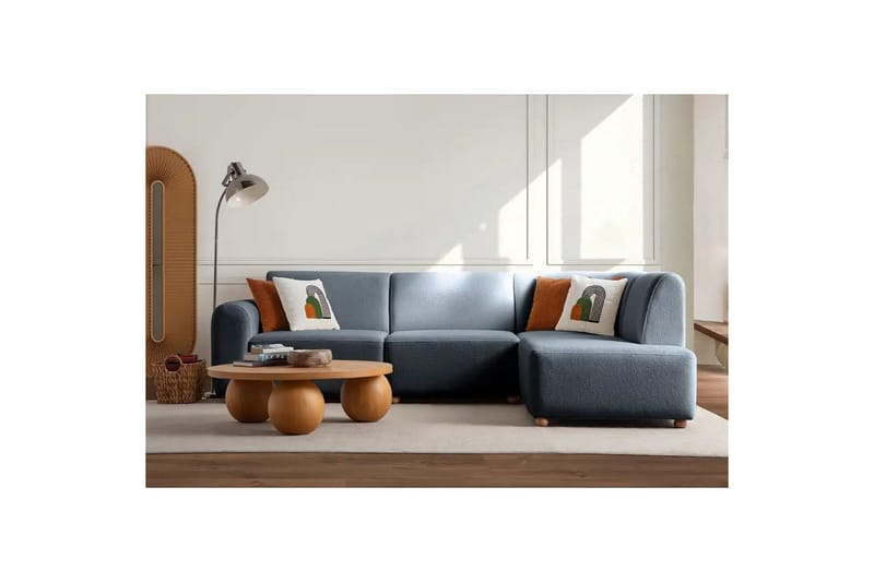Rynvar Soffa med Schäslong 4-sits - Blå - Möbler - Vardagsrum - Soffor - Modulsoffor - Komplett modulsoffa
