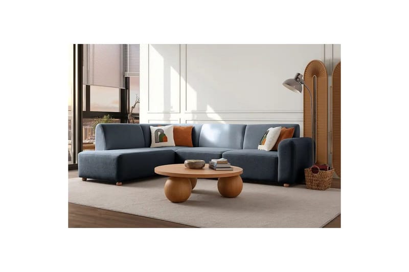 Rynvar Soffa med Schäslong 4-sits - Blå - Möbler - Vardagsrum - Soffor - Modulsoffor - Komplett modulsoffa