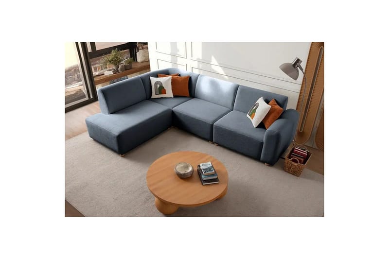 Rynvar Soffa med Schäslong 4-sits - Blå - Möbler - Vardagsrum - Soffor - Divansoffa & schäslong