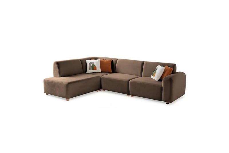 Rynvar Soffa med Schäslong 4-sits - Brun - Möbler - Vardagsrum - Soffor - Modulsoffor - Komplett modulsoffa