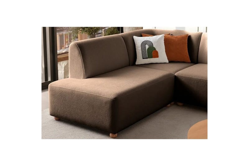 Rynvar Soffa med Schäslong 4-sits - Brun - Möbler - Vardagsrum - Soffor - Modulsoffor - Komplett modulsoffa