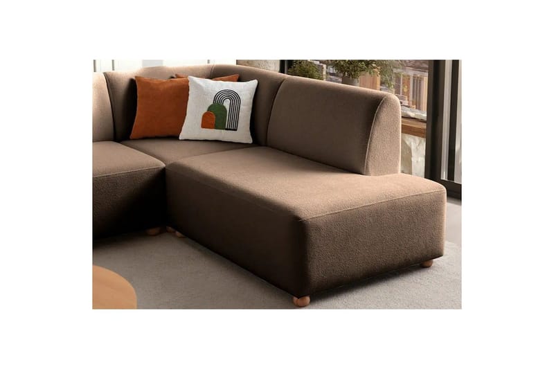 Rynvar Soffa med Schäslong 4-sits - Brun - Möbler - Vardagsrum - Soffor - Modulsoffor - Komplett modulsoffa