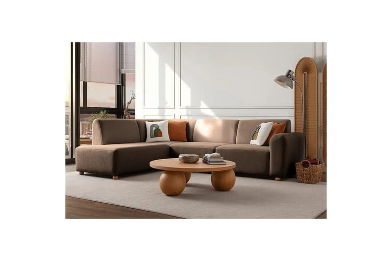 Rynvar Soffa med Schäslong 4-sits - Brun - Möbler - Vardagsrum - Soffor - Modulsoffor - Komplett modulsoffa